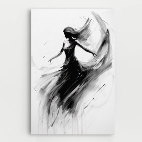 Tablou Canvas, 50x70cm, Dormitor si Living, Femei, Siluete, Dancing Woman Drawn