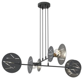 Lustră pe cablu XOTIC 4xE27/15W/230V negru