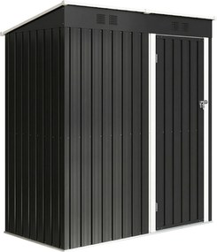 Outsunny Șopron exterior pentru grădină 1,37 m² 163x90x179 cm cu ușă cu încuietoare și grile de ventilație Gri închis | Aosom Romania