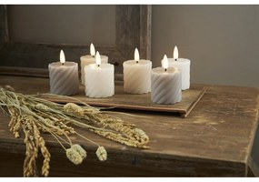 Set de 2 lumânări LED din ceară albă Star Trading Flamme Swirl, înălțime 7,5 cm