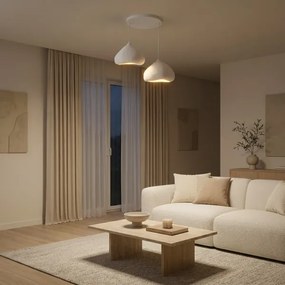 Brilagi - Lustră suspendată pe cablu WABI SABI, 2xE27/40W/230V, Ø 45 cm, albă