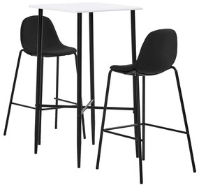 Set mobilier de bar, 3 piese, negru, material textil Negru, 3