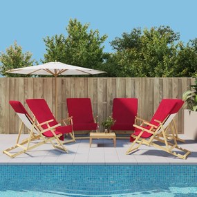 vidaXL Prosoape de plajă, 6 buc., vișiniu, 60x135 cm, textil, 400 GSM
