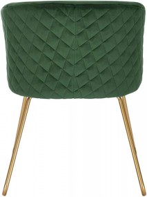SCAU208 - Scaun masuta toaleta machiaj cosmetica tapitat, scaun living - Verde - Auriu