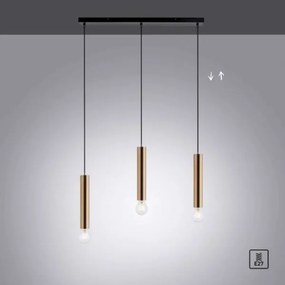 Lustră pe cablu BRUNA 3xE27/60W/230V alamă Leuchten Direkt 15618-60
