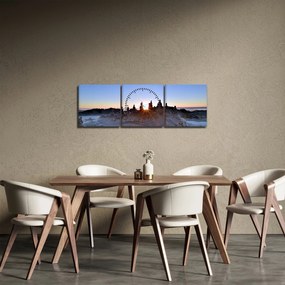 Tablou cu scenerie de nisip (cu ceas) (90x30 cm)