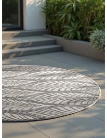 Covor pentru exterior și interior gri/fildeș rotund ø 160 cm Duet Liora – NORTHRUGS