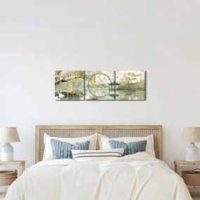 Tablou - Lac Chinezesc (cu ceas) (90x30 cm)
