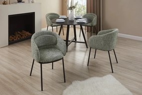 Scaun cu cotiere FLORENZ, material textil verde inchis