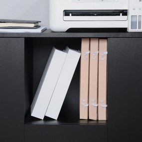 Vinsetto Dulap Mobil pentru Birou, Suport pentru Fax, Scanner, Imprimantă, cu 4 Roti, Design Modern, Negru | Aosom Romania