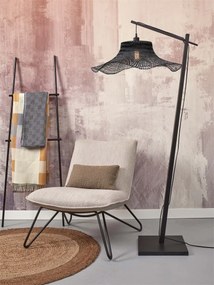 Lampa de podea din bambus Ibiza L 65cm, negru