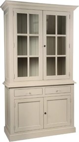 Bibliotecă lemn masiv Heritage 2 uși și 2 sertare, 129 × 48 × 222 cm