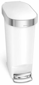 Coș cu pedale Slim 40 l, alb
