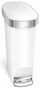 Coș cu pedale Slim 40 l, alb