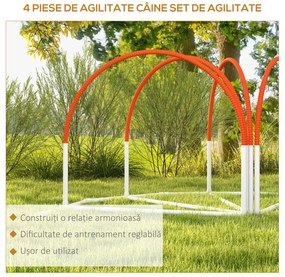 PawHut Kit de Antrenament cu Obstacole pentru Animale de Companie, Set Echipament de Agilitate pentru Câini, 89x69x99 cm, Portoccaliu | Aosom Romania