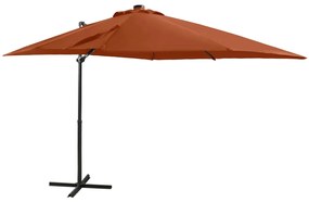 Umbrela suspendata cu stalp si LED-uri, caramiziu, 250 cm Terracota, 250 cm