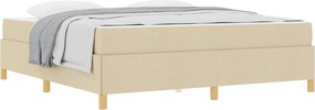 vidaXL Cadru de pat cu saltea Crem 180 x 200 cm țesătură