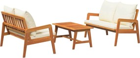vidaXL Set bistro cu pernă 3 pcs Maro Lemn Solid de Acacia