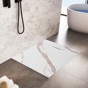 Cadita de dus Bazalt Carrara alba 90x90