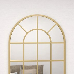 HOMCOM Oglindă de perete, design tip fereastră, oglindă de hol, ramă metalică, 110 x 65 cm, Gold | Aosom Romania