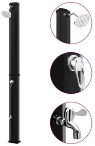 vidaXL Duș solar de exterior cu cap de duș și robinet, negru, 35 L