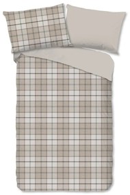 Lenjerie de pat maro deschis din flanelă pentru pat de o persoană 140x200 cm Bernardus – Good Morning