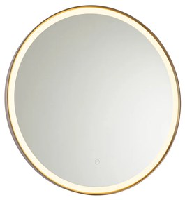 Oglinză de baie aur roz 70 cm inclusiv LED cu dimmer tactil - Miral