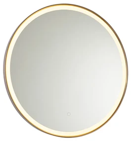 Oglinză de baie aur roz 70 cm inclusiv LED cu dimmer tactil - Miral