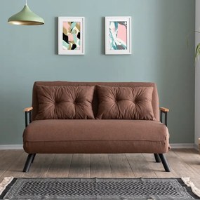 Canapea extensibilă 2 locuri living 133x175 cm – stofă, nuanța maro – Seda
