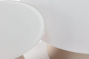 Măsuțe de cafea crem 2 buc. rotunde cu blat din sticlă ø 80 cm Vida – MOME