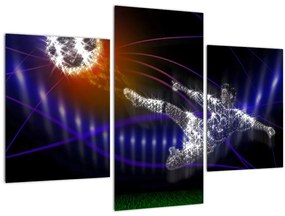 Tablou - Fotbaliști în săritură (90x60 cm)