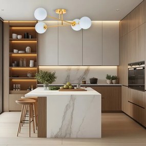 Lustră pe tijă 4xE27/35W/230V d. 70 cm auriu