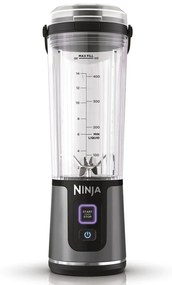 Blender portabil Ninja Blast BC151EUBK, 7.4W, 530 ml, 6 lame otel, Zdrobire gheata, Pana la 10 cicluri, Fara BPA, USB-C, Negru