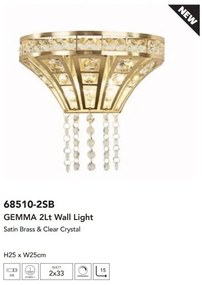 Aplica de perete eleganta decorata cu cristale Gemma 2Lt