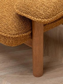Fotoliu din stofa boucle si cadru din lemn masiv, design retro, 82,5×96×86,5 cm, „Biskit"