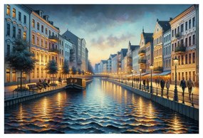 Tablou oraș romantic lângă apă