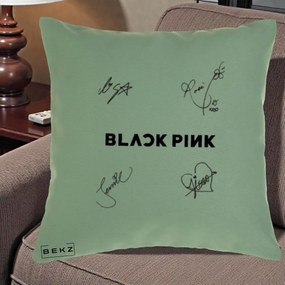 Perna Personalizata K-pop BLACKPINK Tinute Negre Grup Simplu, 40x40 cm, Verde, Husa Detasabila, Perna Inclusa, BEKZ®