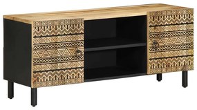 vidaXL Dulap TV, negru, 105x33,5x46 cm, lemn masiv de mango brut