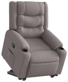 vidaXL Fotoliu rabatabil cu ridicare pe verticală, gri taupe, textil