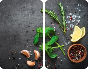 Placi de protectie din sticla HERBS pentru aragaz, 2 bucati, WENKO