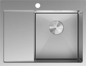 Mexen Exar chiuvetă din oțel inoxidabil cu 1 compartiment și picurător, dreaptă 620 x 480 mm, inox - 6432621005P-01