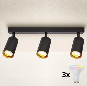 Brilagi - Spot LED dimabil SELE 3xGU10/6W/230V negru/auriu