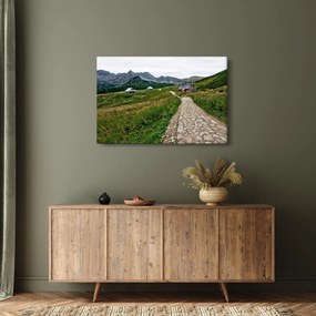 Tablou - Peisaj montan cu case (90x60 cm)