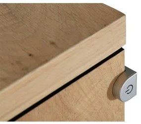 Bufet 2 Usi si 3 Sertare Tulsa, Smoked Oak, Furnir Din Lemn Masiv, 186 Cm