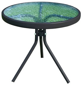 Masuta auxiliara de gradina, otel/sticla securizata, HABIR