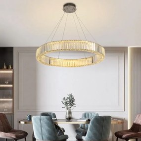 Lustră LED dimabilă pe cablu LED/50W/230V 3000-6500K crom + telecomandă