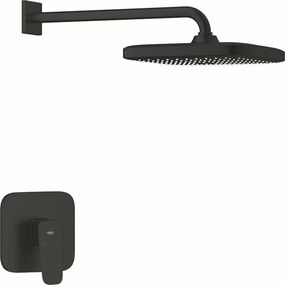 Sistem de dus incastrat Grohe Cubeo Tempesta cu palarie 1 functie fara corp ingropat finisaj negru mat
