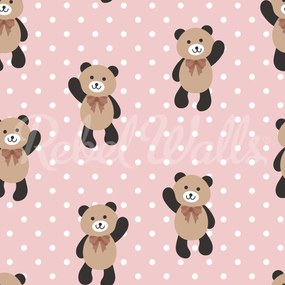 Fototapet, Hello Bear, Baby Pink, Rebel Walls