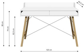 Birou pentru copii Culoare Alb, LOTTA