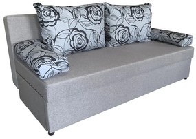 Canapea extensibila Odessa 185x85x80 cm, cu lada de depozitare, Grey Flower